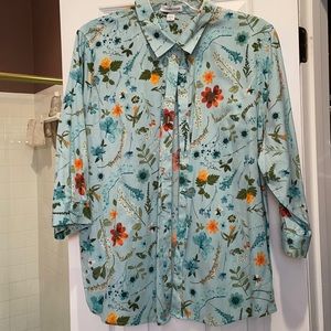 3x Coldwater Creek no iron cotton button shirt